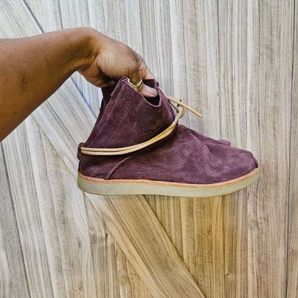 Sundance Satorisan Silverlake Suede Boots Oxblood Burgundy Red - Picture 9 of 14